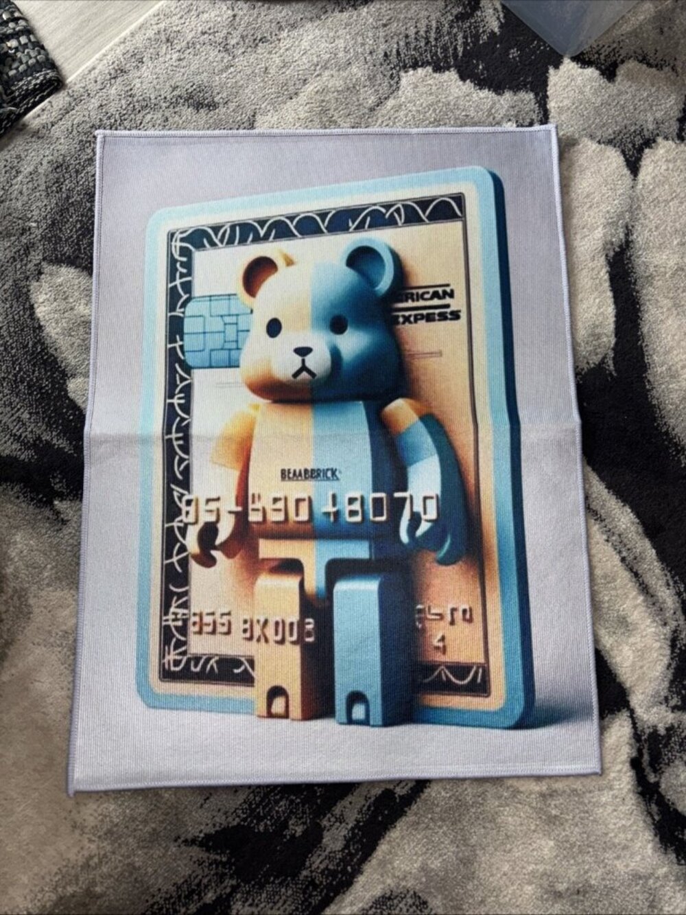 Hypebeast Custom Bearbrick Rug American Express AMEX Room Decor 31"
